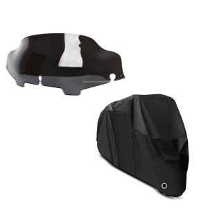Set: Windschild Wave 6" für Harley Electra Glide Ultra Classic 96-13 dunkel getönt Craftride + Abdeckplane Harley Electra Glide Ultra Classic / Limited Craftride XXXXL in schwarz_1