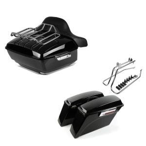 Sett: Toppveske King OLR egnet for Harley Davidson Heritage Softail Classic / 114 svart Craftride + sidevesker og taskeholder CR egnet for Harley Davidson Heritage Softail Classic 88-17 Craftride