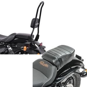 Set: Sissy Bar CSXL Fix für Harley Davidson Sportster 883 Iron 09-20 schwarz Craftride + Sozius Sitz mit Polsterung für Harley Sportster Forty-Eight 48/ 883 Iron Craftride_1