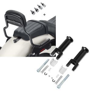 Set: Sissybar für Harley Breakout / 114 18-21 Craftride XS mit Docking Kit schwarz + Sozius Fussrasten-Halter für Harley Davidson Softail 18-21 Craftride schwarz_1