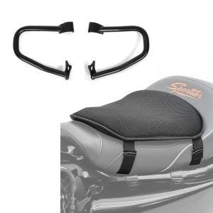 Set: Sturzbügel Indian Scout/ Sixty 15-21 Craftride schwarz + Gel Sitzkissen Indian Scout / Bobber / Sixty Komfortkissen M Tourtecs schwarz_1