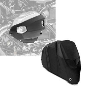 Set: Zylinderschutz für BMW R NineT Scrambler 16-21 Ventildeckelschutz Motoguard CP4 + Abdeckplane BMW R NineT / Pure / Scrambler  R 80 GS / R Craftride XL in schwarz_1