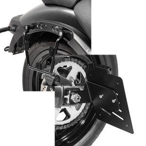Set: Satteltaschenhalter für Kawasaki Vulcan S / Café 15-20 rechts Satteltaschen Abstandshalter Craftride + Kennzeichenhalter seitlich S für Kawasaki Vulcan S / Café 15-21 schwarz Craftride_1