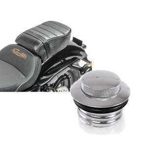Set: Sozius Sitz mit Polsterung für Harley Sportster Forty-Eight 48/ 883 Iron Craftride + Tankdeckel Pop-Up für Harley-Davidson Sportster Forty-Eight 48 10-20 chrom Craftride_1