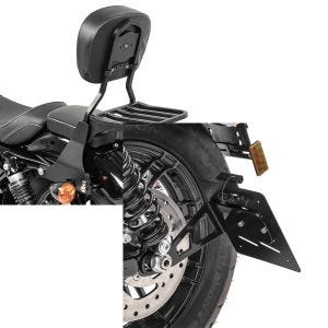 Set: Sissybar Harley Sportster 883 Iron (XL 883 N) 09-20 Craftride Fast Driver-S inkl. Gepäckträger schwarz + Kennzeichenhalter seitlich M für Harley Sportster 883 Iron 19-20 schwarz Craftride_1