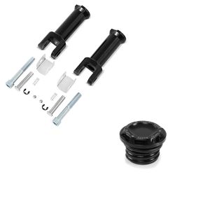 Set: Sozius Fussrasten-Halter für Harley Davidson Softail Street Bob 18-21 Craftride schwarz + Tankdeckel Harley Davidson Softail Street Bob 18-21 CNC1 Craftride schwarz_1