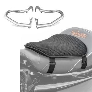 Set: Sturzbügel Indian Scout/ Sixty/Bobber 15-21 Craftride chrom + Gel Sitzkissen Indian Scout / Bobber / Sixty Komfortkissen M Tourtecs schwarz_1