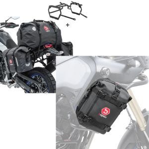 Set: Satteltaschen Set WP8 für Yamaha Tenere 700 19-21 mit Hecktasche und Kofferträger Bagtecs + Sturzbügeltasche für Yamaha Tenere 700 Bagtecs K3 6Ltr schwarz_1