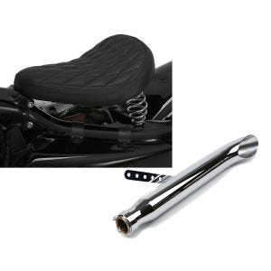 Set: Solo Federsattel für Suzuki LS 650 Savage BR11 Craftride + Craftride Endschalldämpfer Suzuki LS 650 Savage Caferacer Turn Out chrom_1