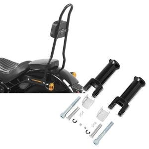 Set: Sissybar für Harley Davidson Softail Standard 20-21 Craftride SRL schwarz + Sozius Fussrasten-Halter für Harley Davidson Softail 18-21 Craftride schwarz_1