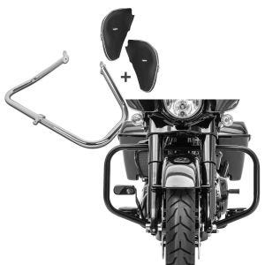 Set: Sturzbügel Set für Harley Davidson Street Glide 09-21 mit Spritzschutz Craftride S-Y3 + Sturzbügel für Harley Davidson Street Glide 09-21 Craftride TR2 schwarz_1