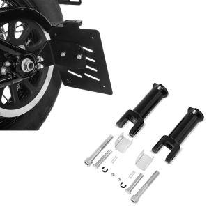 Set: Seitlicher Kennzeichenhalter für Harley Davidson Softail 18-21 Craftride schwarz + Sozius Fussrasten-Halter für Harley Davidson Softail Standard 20-21 Craftride schwarz_1