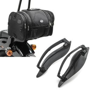Set: Hecktasche für Harley CVO Street Glide Gepäckrolle Craftride RB1 24-30Ltr + Seitlicher Windabweiser für Harley CVO Street Glide 14-21 schwarz Craftride_1
