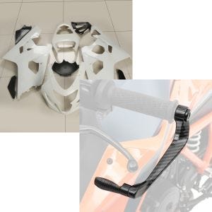 Set: Verkleidung für Suzuki GSX-R 750 / 600 04-05 Zaddox ABS Vollverkleidung Rennverkleidung + Hebelschützer für Suzuki GSX-R 750 / 600 X6 schwarz_1