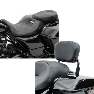 Set: Sitzbank für Harley Street Glide Special 15-21 Craftride RH3 schwarz + Sissy Bar CSX Fix für Harley Davidson Street Glide Special 15-21 schwarz Craftride_1