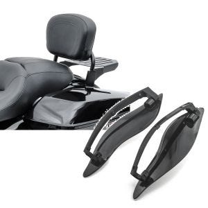Set: Sissy Bar CSX Fix für Harley Davidson Street Glide Special 15-21 mit Gepäckträger schwarz Craftride + Seitlicher Windabweiser für Harley-Davidson Touring 14-21 schwarz Craftride_1