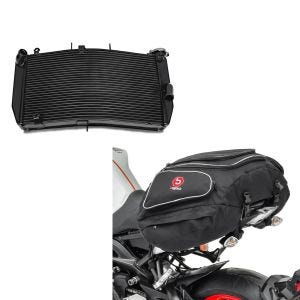 Set: Wasserkühler für Honda CBR 600 RR 03-06 Radiator Kühler + Hecktasche Honda CBR 600 RR Gepäcktasche hinten Bagtecs X50 50Ltr schwarz_1