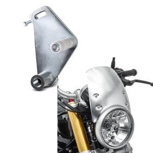 Set: Adapterplatte für ConStands Power BMW R NineT 14-21 + Windschild für BMW R NineT 14-21 Windschutzscheibe Craftride CW9 silber_1