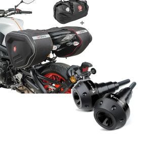 Set: Set Satteltaschen + Hecktasche für Yamaha MT-07 / Tracer 700 Bagtecs RF1-X60 + Sturzpads für Yamaha MT-07 / Tracer 700 13-19 Crashpads Motoguard SC2 schwarz_1