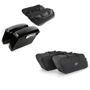Set: Seitenkoffer für Harley Davidson Road King 94-13 mit Innentaschen schwarz + Koffer Innentaschen für Harley Road King 94-21 Craftride BG1 Paar_1