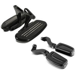 Set: Beifahrer Trittbretter + Halter CF2B für Harley Street Glide 06-21 Craftride + Sozius Fussrasten Set mit Halter für Harley Street Glide 06-21 W1 schwarz Craftride_1