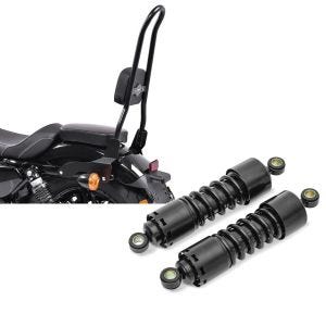 Set: Sissy Bar CSXL Fix für Harley Davidson Sportster 883 Iron 09-20 schwarz Craftride + Stoßdämpfer 11 Zoll Harley Sportster 883 Iron Federbeine von Craftride schwarz_1