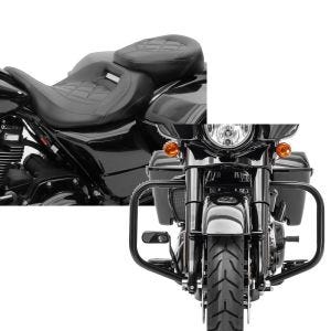Set: Sitzbank für Harley Street Glide Special 15-21 Craftride RH3 schwarz + Sturzbügel für Harley Davidson Street Glide Special 15-21 Craftride TR2 schwarz_1