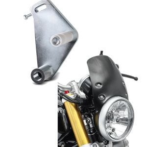 Set: Adapterplatte für ConStands Power BMW R NineT 14-21 + Windschild für BMW R NineT 14-21 Windschutzscheibe Craftride CW9 schwarz_1