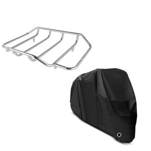Set: Gepäckträger für Harley-Davidson Electra Glide Ultra Classic chrom Craftride + Abdeckplane Harley Electra Glide Ultra Classic / Limited Craftride XXXXL in schwarz_1