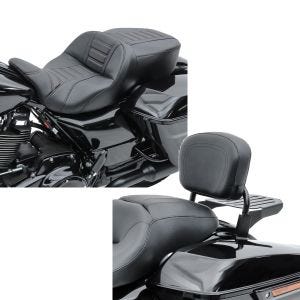 Set: Sitzbank für Harley Street Glide Special 15-21 Craftride TG3 in schwarz + Sissy Bar CSX Fix für Harley Davidson Street Glide Special 15-21 mit Gepäckträger schwarz Craftride_1