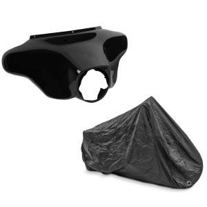 Set: Batwing Verkleidung für Harley Davidson Street Glide 06-13 Craftride + Abdeckplane Harley Street Glide / Special Craftride XXXL schwarz_1