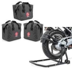Set: Innentaschen für Aluminium Koffer + Topcase für BMW R 1200 GS/ Adventure 04-18 BAgtecs + Einarmständer BMW R 1200 GS 04-12 Montageständer ConStands Single-Classic schwarz_1