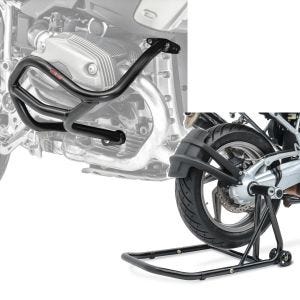 Set: Sturzbügel L für BMW R 1200 GS 04-12 Motoguard Schutzbügel + Einarmständer BMW R 1200 GS 04-12 Montageständer ConStands Single-Classic schwarz_1