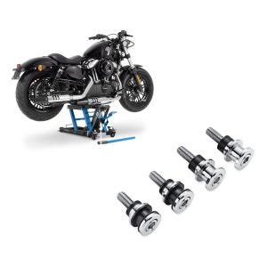 Set: Hebebühne Harley Davidson Softail Fat Bob / 114 Motorradheber ConStands Mid-Lift L in blau + Anbausatz Docking Hardware Kit für Harley-Davidson Softail 18-21 52300646 Craftride_1
