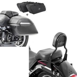 Set: Set Seitenkoffer + Innentaschen für Harley Fat Boy/ 114 Craftride K3 + Sissybar Harley Fat Boy 07-17 Craftride Fast Driver-S schwarz_1