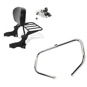 Set: Sissy Bar + Gepäckträger + Docking-Kit für Harley-Davidson Electra Glide Standard 97-08 schwarz Craftride + Sturzbügel für Harley Davidson Electra Glide Standard 97-08 Craftride TR1 chrom_1