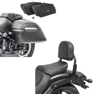 Set: Set Seitenkoffer + Innentaschen für Kawasaki Vulcan S/ Café Craftride K3 + Sissy Bar XS3 für Kawasaki Vulcan S / Café 15-21 schwarz Craftride_1