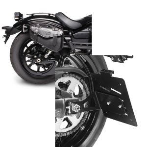 Set: Satteltasche Kawasaki Vulcan S / Café Craftride Arizona 3Ltr rechts in schwarz + Kennzeichenhalter seitlich M für Kawasaki Vulcan S / Café 15-21 schwarz Craftride_1