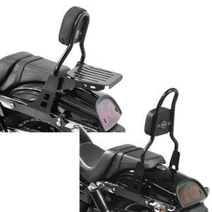 Set: Sissybar Harley Davidson Dyna Fat Bob 10-17 Craftride Fast Driver-M inkl. Gepäckträger schwarz + Sissy Bar CSM Fix für Harley Dyna Fat Bob 10-17 schwarz Craftride_1