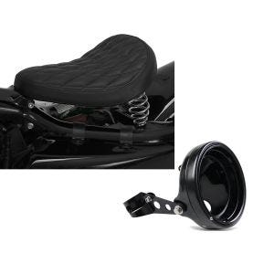 Set: Solo Federsattel für Suzuki LS 650 Savage BR11 Craftride + LED Scheinwerfer-Gehäuse MG 7" für Suzuki LS 650 Savage / SV 1000 / 650 schwarz Craftride_1