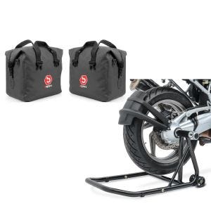 Set: Aluminium Koffer Innentasche für BMW R 1200 GS / Adventure 04-18 rechts und links Bagtecs + Einarmständer BMW R 1200 GS 04-12 Montageständer ConStands Single-Classic schwarz_1