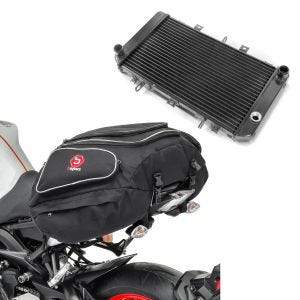 Set: Wasserkühler für Kawasaki Z 750 04-06 Radiator Kühler + Hecktasche Kawasaki Z 750 Gepäcktasche hinten Bagtecs X50 50Ltr schwarz_1