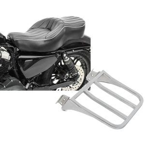 Set: Doppel Sitzbank für Harley Sportster 1200 Custom 04-20 VM2 Sitz Craftride + Gepäckträger für Harley Sportster 1200 Custom 04-20 chrom Craftride_1