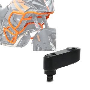 Set: Sturzbügel Set für KTM 1290 Super Adventure R / S / T 17-20 oben und unten Schutzbügel orange + Spiegelverlängerung KTM 1290 Super Adventure S 17-18 Tourtecs Paar 40mm schwarz_1