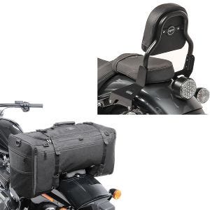Set: Sissy Bar XS3 für Yamaha XV 950 / R 14-20 schwarz Craftride + Hecktasche für Yamaha XV 950 / R SQ1 Craftride 52l schwarz_1