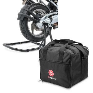 Set: Einarmständer BMW R 1200 GS 04-12 Montageständer ConStands Single-Classic schwarz + Innentasche Aluminium Topcase für BMW R 1250 GS / 1200 GS /Adventure 04-21 Alukoffer Bagtecs MT1_1