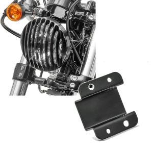 Set: Scheinwerfer Grill Harley Sportster Forty-Eight 48 10-20 schwarz von Craftride + Satteltaschenhalter Schwinge für Harley Sportster Forty-Eight 48 10-20 Craftride_1
