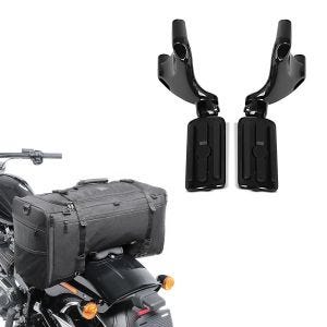 Set: Sozius Fussrasten Set mit Halter für Harley Sportster 1200 Nightster 08-12 BL1 Craftride + Hecktasche für Harley Sportster 1200 Nightster SQ1 Craftride 52l schwarz_1