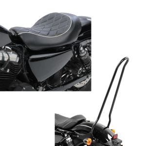 Set: Solo Sitz für Harley Sportster Forty-Eight 48 10-20 Craftride SR4 Sitzbank + Sissybar für Harley Sportster Forty-Eight 48 10-20 Craftride Tampa XL schwarz_1