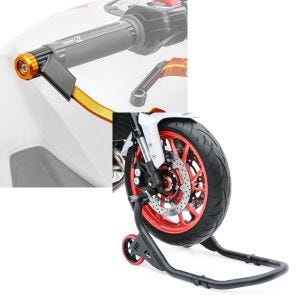 Set: Hebelschützer für KTM 1290 Super Duke GT / R X1 orange + Montageständer Vorderrad FM für KTM 1290 Super Duke GT / R_1